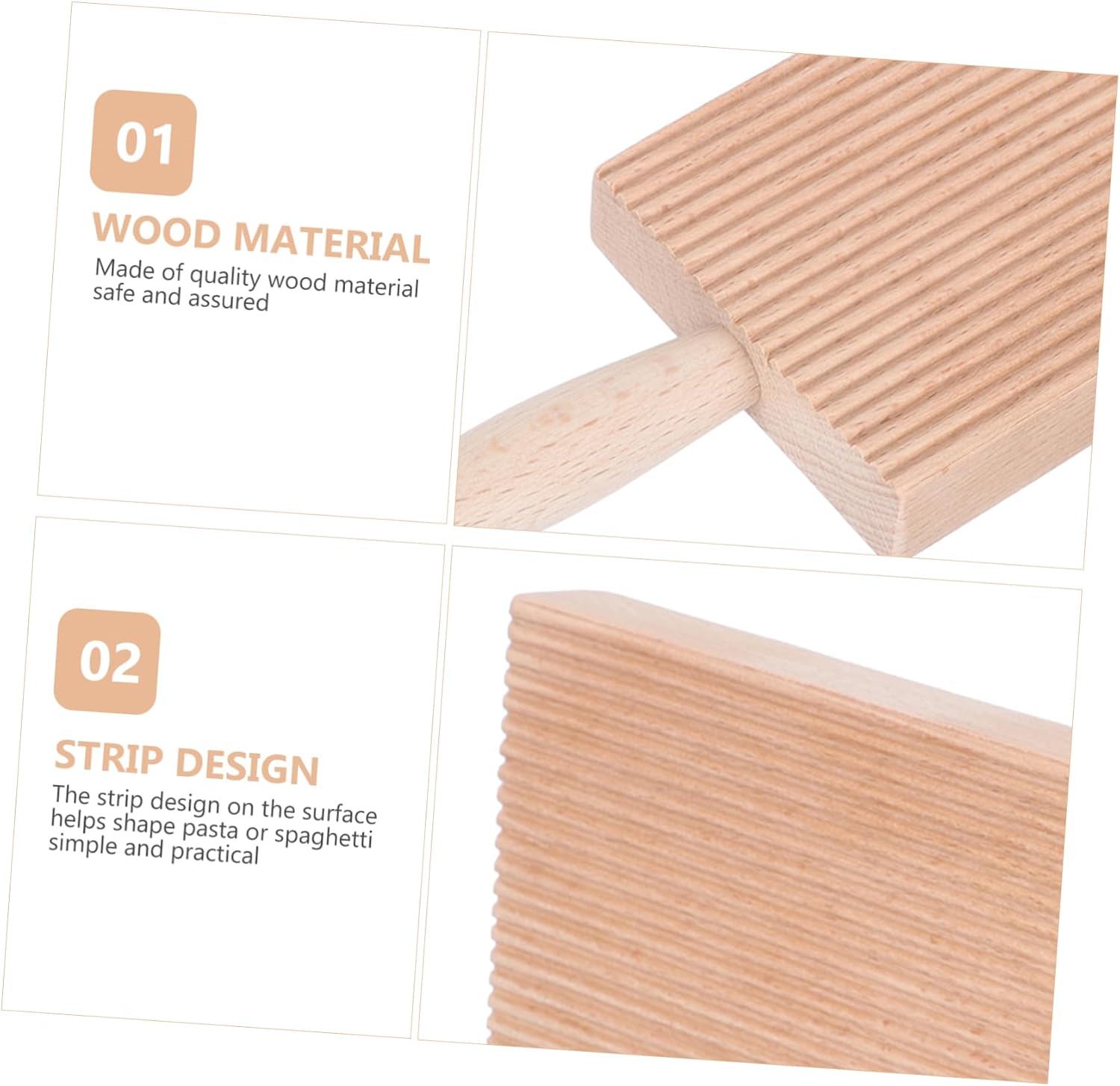 Wooden Pasta Making Tool Stripe Shaped Mold for Gnocchi