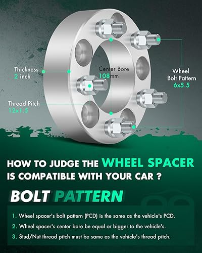 Miniatura 3 de SCITOO 4 espaciadores de rueda de 1.5 pulgadas y 5 lengüetas de 5 x 4.5 pulgadas con orificios de pernos de 0.551 x 0.059 in, adaptadores