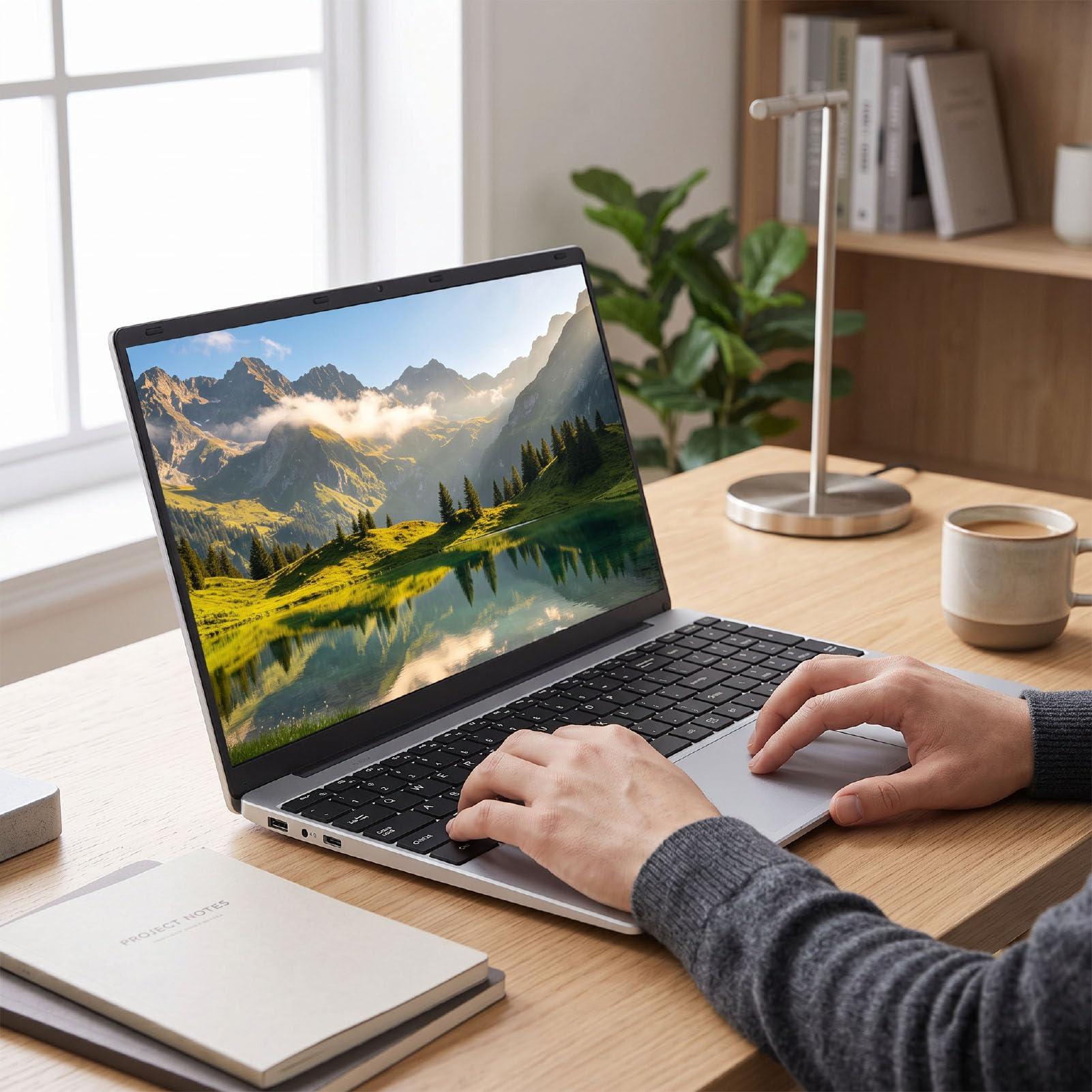 XUMIUZIY Laptop da 15,6 Pollici, Celeron N5100 8GB RAM 1TB SSD, Display con Tastierino Numerico Retroilluminato, Winos 11 PRO, per Il Lavoro Quotidiano e L'intrattenimento (Spina Europea)