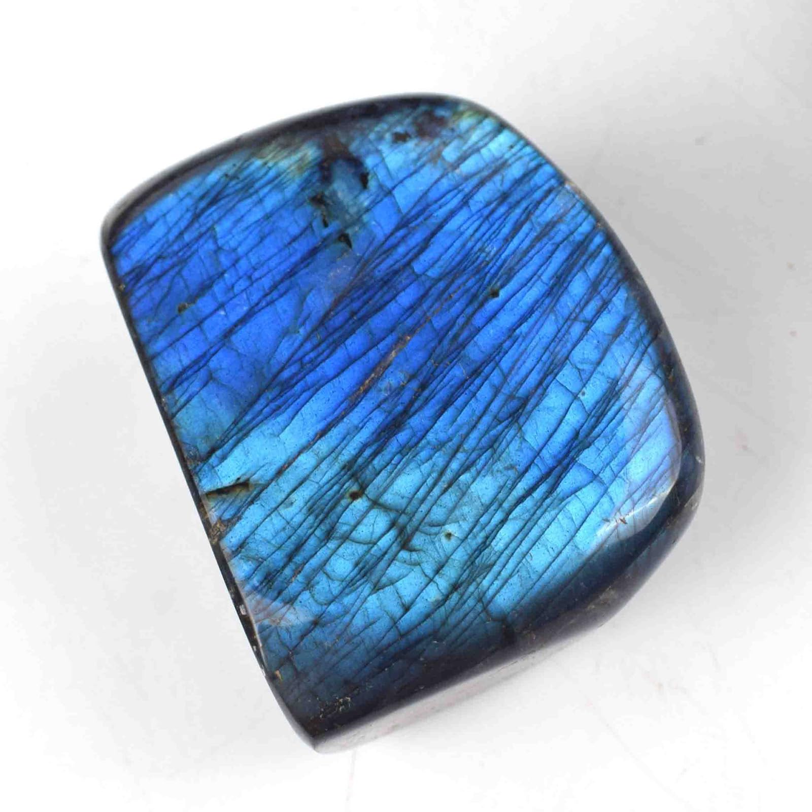 HUJWLBWF Labradorite Rough Stones Polished Blue Crystal Stone Irregular Raw Crystals for,Tumbling, Cabbing,Gift,Home Decor,400~500g