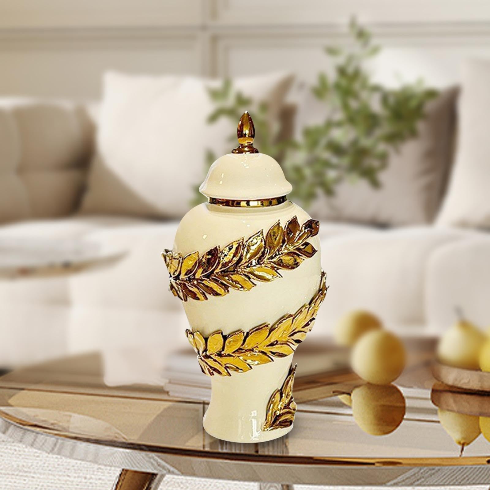 Vaso in Ceramica, Vaso in, Decorazione da Tavola, Vaso per Fiori, Contenitore per Riporre Oggetti, 18 cmx18 cmx35 cm