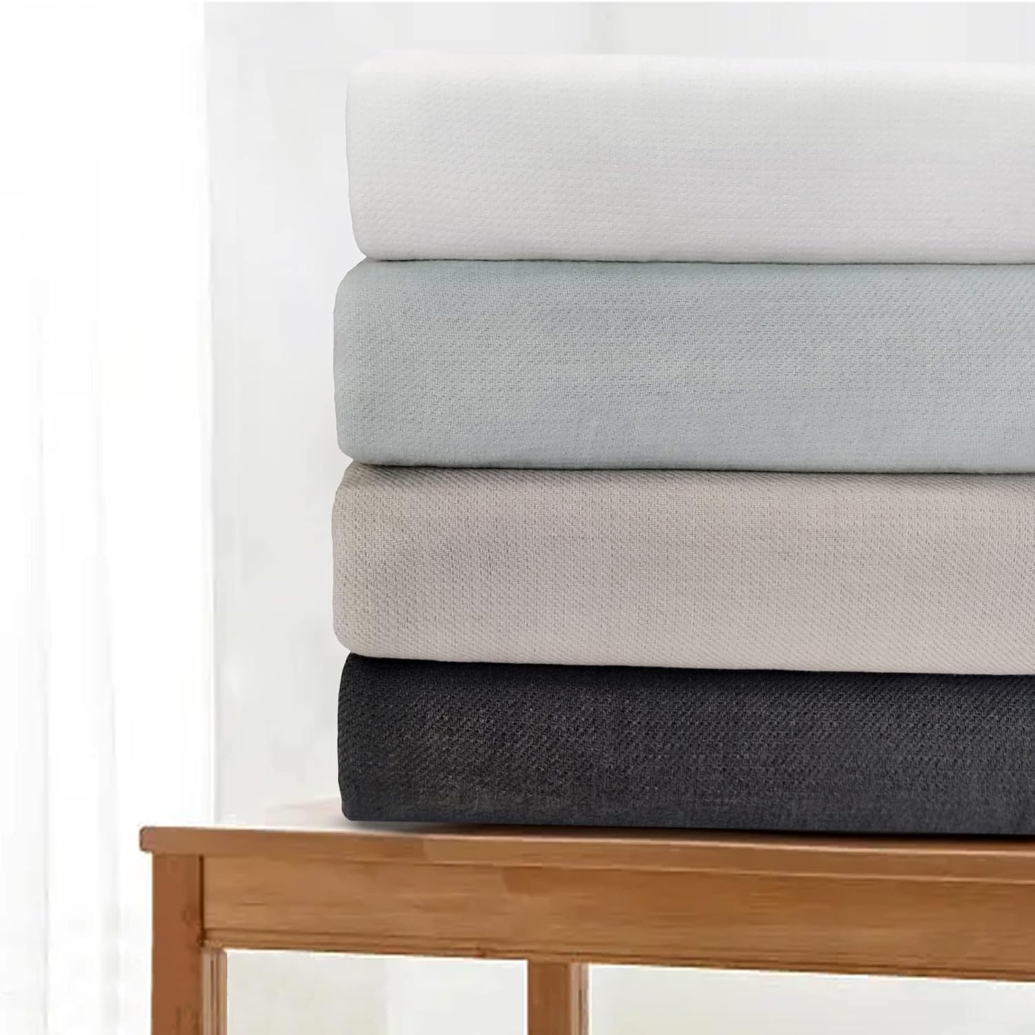 Style Quarters Cashmere Bed Blankets Twin Size White 10% Cashmere 90% Cotton Warm Luxury Plush Cozy Soft Comfy Lightweight Twin Blanket for Bed,Sofa,Couch,Travel,Camping All Season (60x90 Inches)