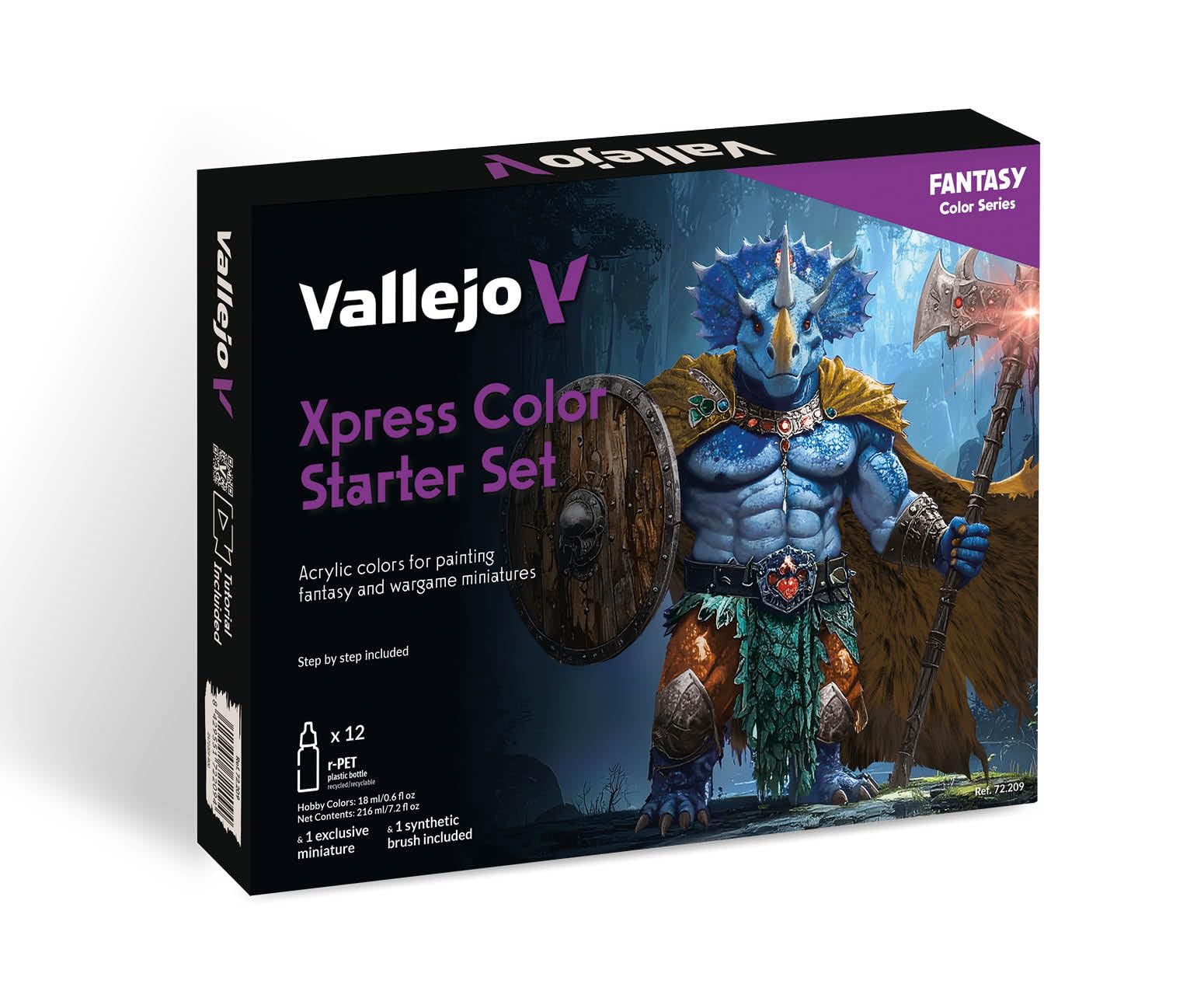 Vallejo Xpress Color 72209 Starter Set (12x18ml) + Figure + Brush + Manual