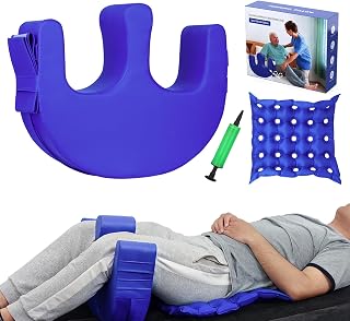Patient Turning Device U-Shaped Pillow PU Leather Flannel Anti-Decubitus Bedsore Paralyzed Patient Shift Nursing Tool for The Elderly Bed Care Products Helping The Elderly Turn Over (Large)