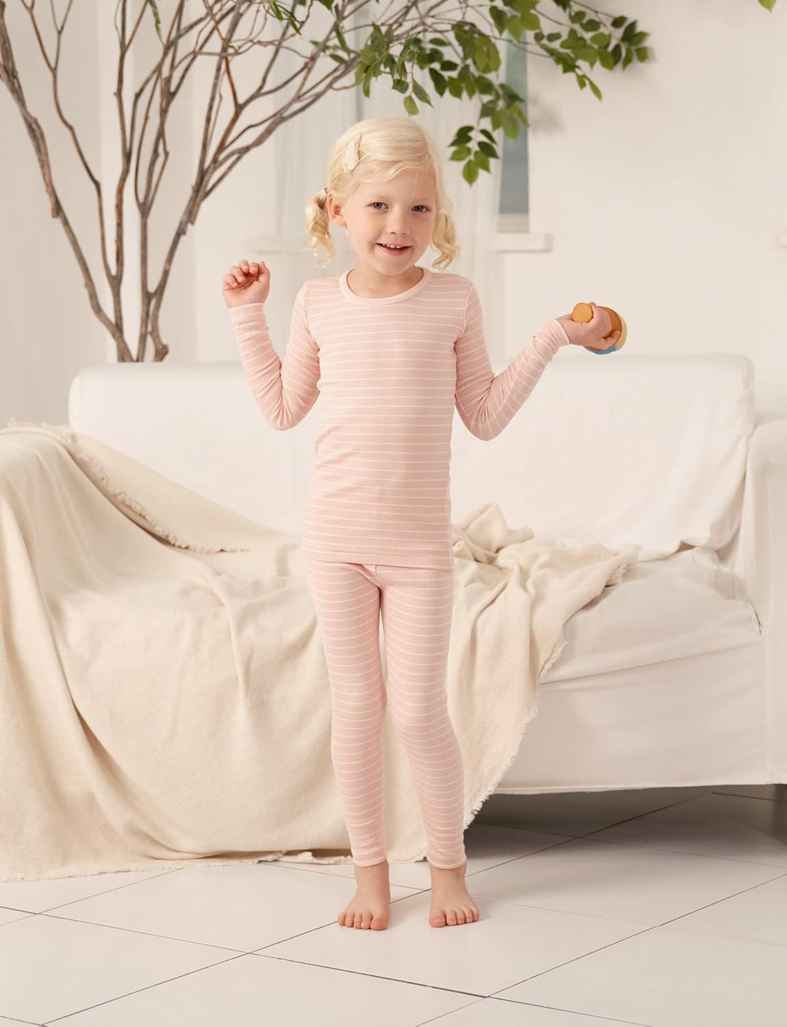 AVAUMA Stripe Pattern Baby Boys Girls Pajama Set Kids Toddler Snug fit Ribbed Sleepwear pjs for Daily Life Style - Image 2