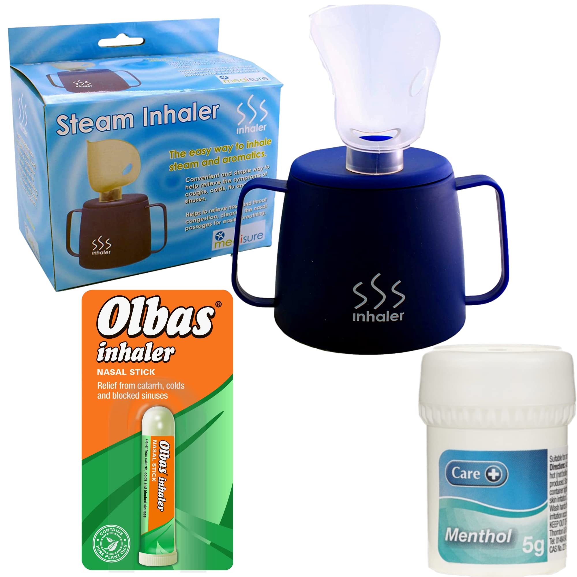 Buy Medisure Steam Inhaler Cup + Menthol BP + Olbas Nasal Inhaler Stick