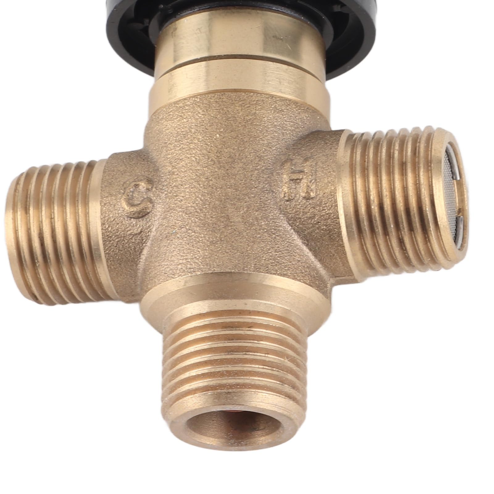 Válvula mezcladora termostática de 4 vías, mezclador termostático de temperatura del agua, válvula mezcladora termostática G1/2 para sistema de ducha, baño, tubo, cuenca, agua caliente