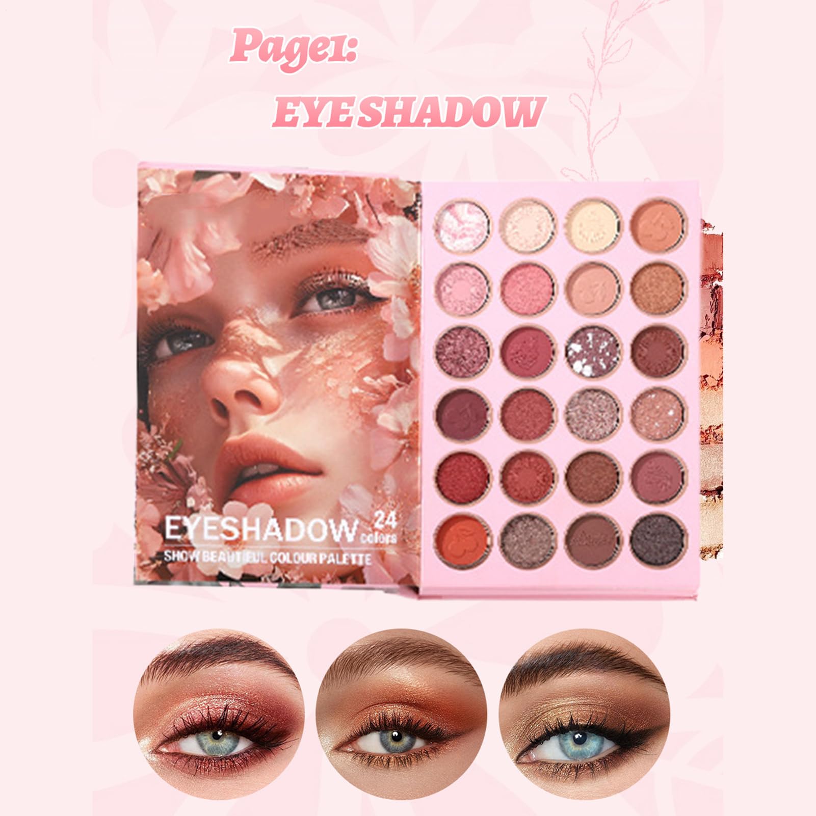 Per Il Trucco Con Glitter Illuminante a 6 Colori | Palette di Glitter a 24 Colori in Stile Libro per Donne e Ragazze per Appuntamenti, Feste, Uso Quotidiano, Palco e