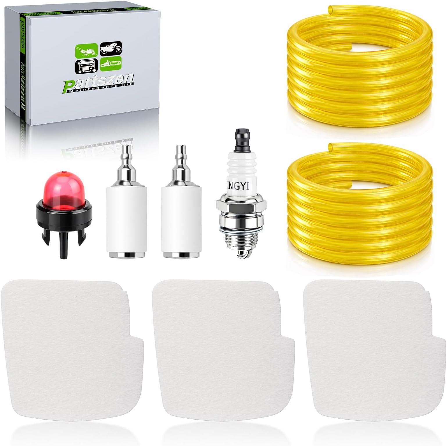 530057869 Air Filter for Poulan 4218A 4218AVX PP3516AVX P3818AV PP3816AV Poulan Pro 42cc Chainsaw Parts for Craftsman 358350990 358351820 358350820 358350821 with Fuel Filter Spark Plug