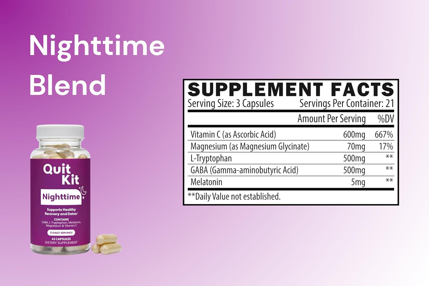 Detox & Withdrawal Support System | 21-Day Recovery Supplement for Anxiety, Stress, Sleep, Mood & Craving Support | Magnesium Glycinate, GABA, L-Theanine