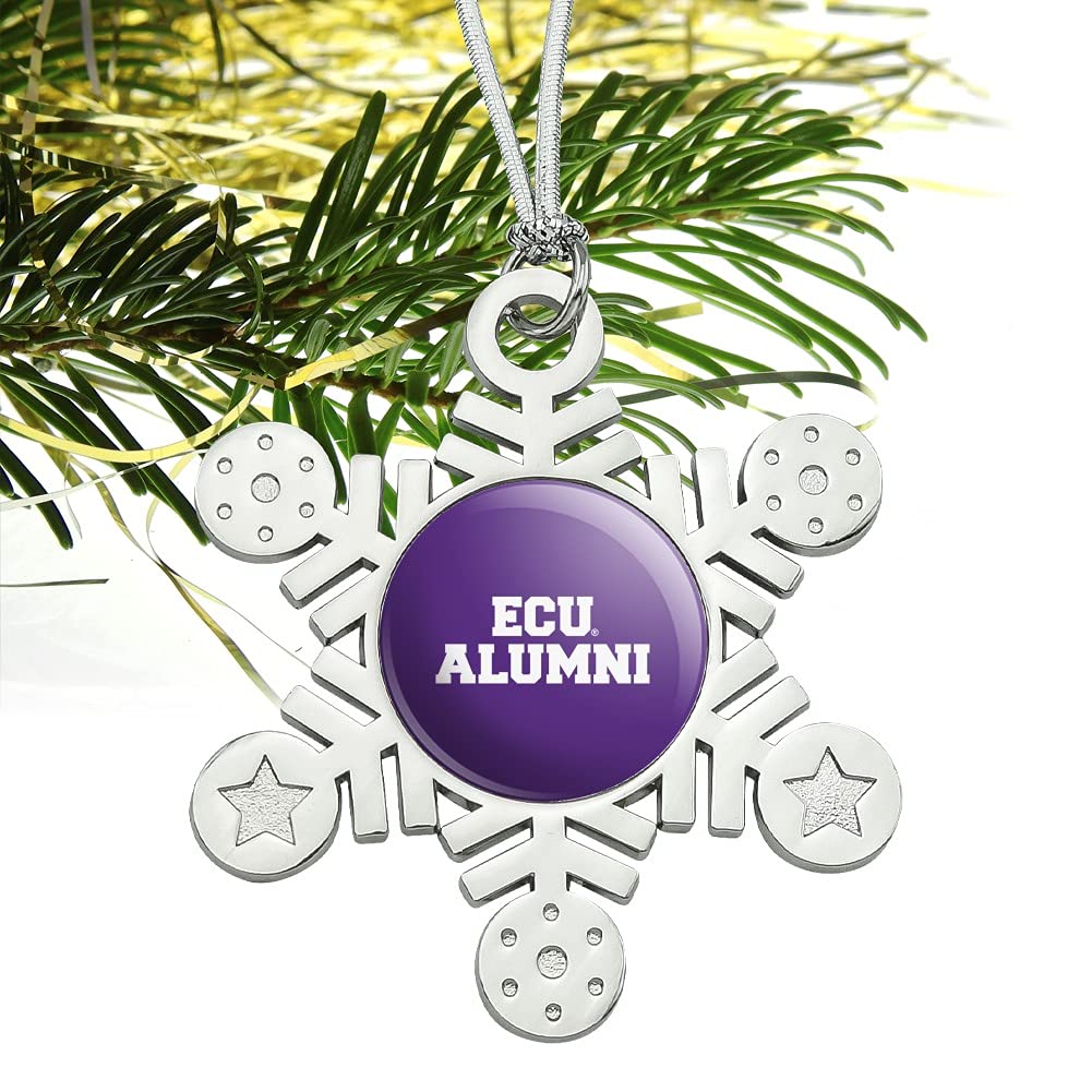 GRAPHICS & MORE East Carolina University Alumni Metal Snowflake Christmas Tree Holiday Ornament