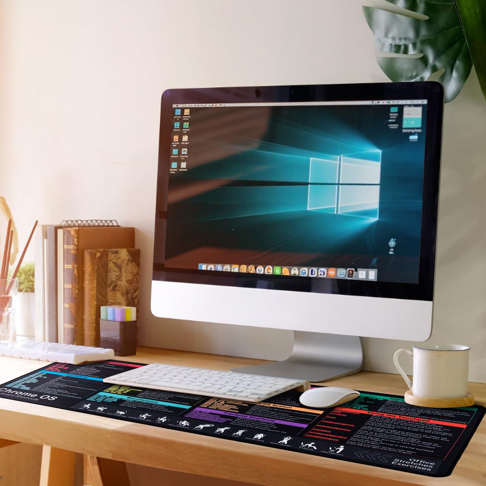 Chrome OS Shortcuts Mauspad, großes Mauspad für Chromebook, erweitertes Gaming-Pad für Maus und Tastatur, hochauflösender Druck, Nähte, waschbar, rutschfest (Chrome OS)