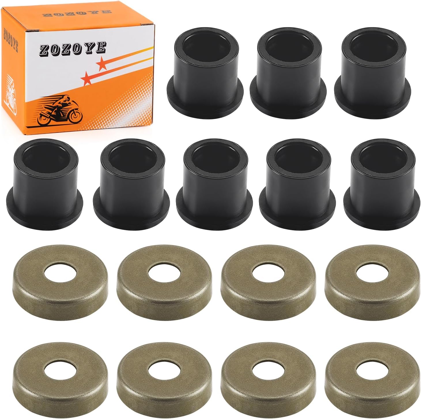 8Pcs Front A-Arm Bushing & Cap Set for Polaris RZR 170 Phoenix Sawtooth 200 Outlaw Sportsman Predator 50 90 110