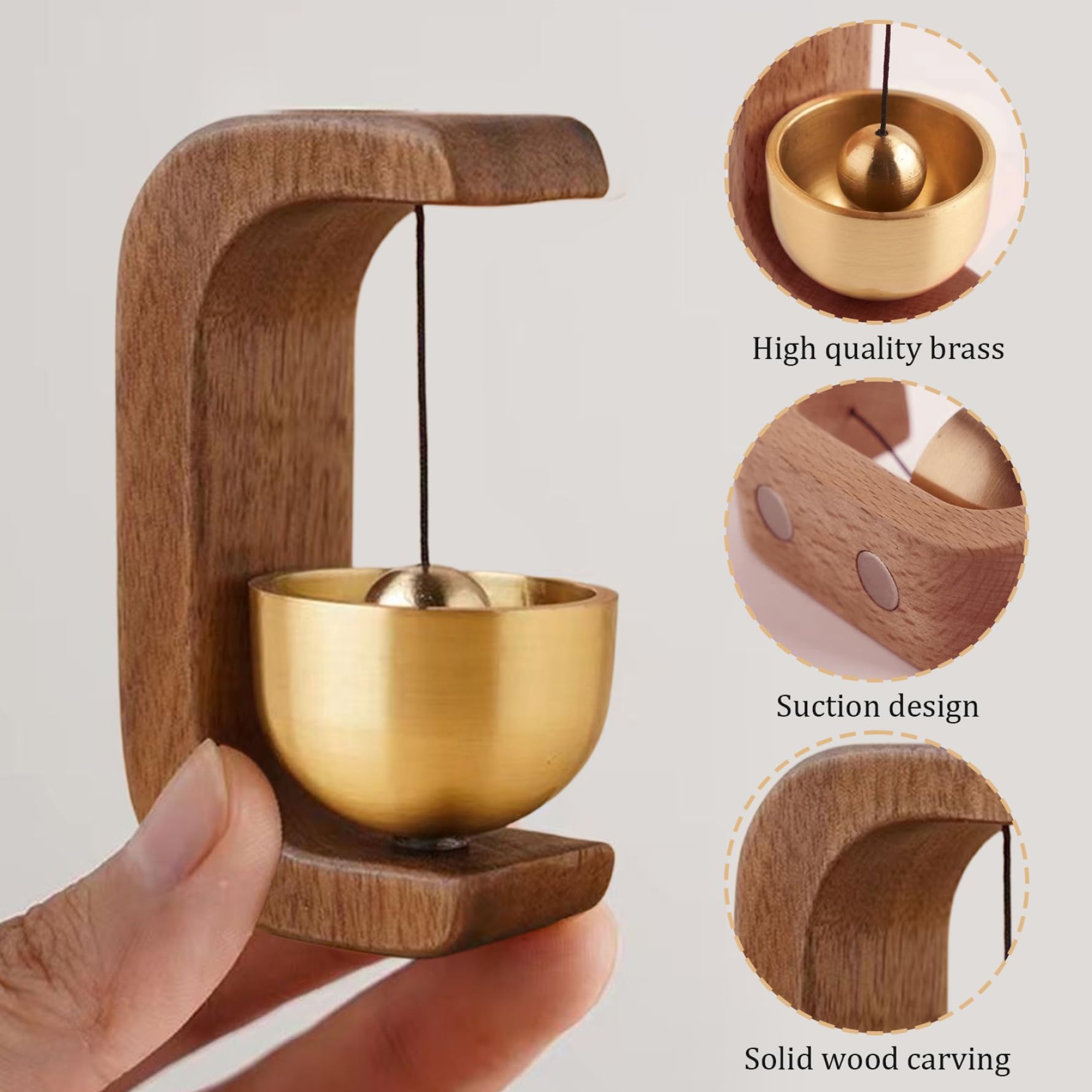 Campanilla De Viento Magnética En Forma De C - Timbre Decorativo Para Puertas, Sonido Agradable, Fácil Instalación