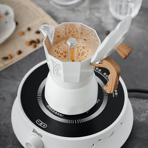 Miniatura 8 de Bincoo Olla Moka para estufa, cafetera italiana de 4.1 fl oz, cafetera espresso clásica para capuchino, café con leche, olla de camping, 3 tazas de