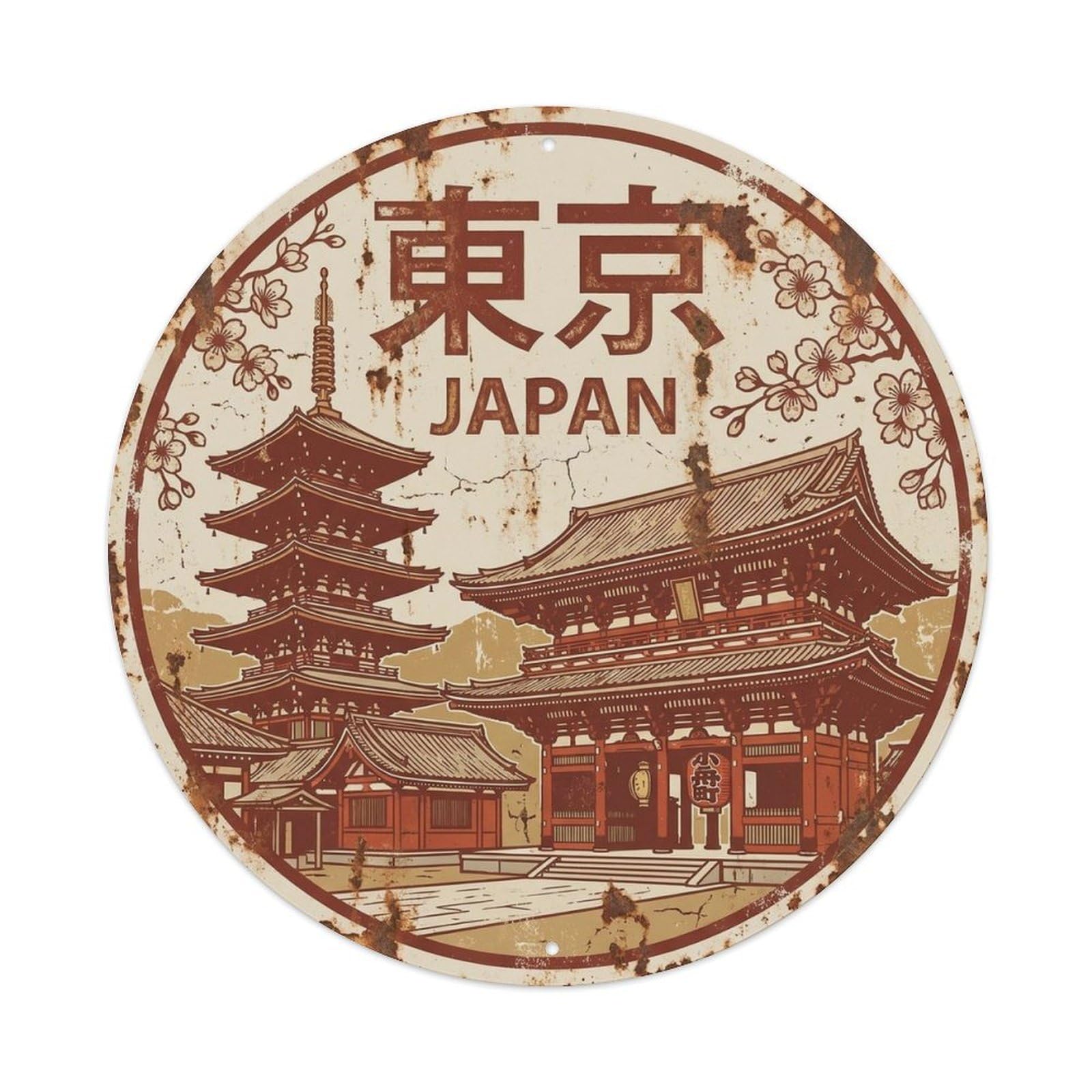 Tokyo Japan Heritage Travel Timeless Tourism Landmark Metal Tin Sign