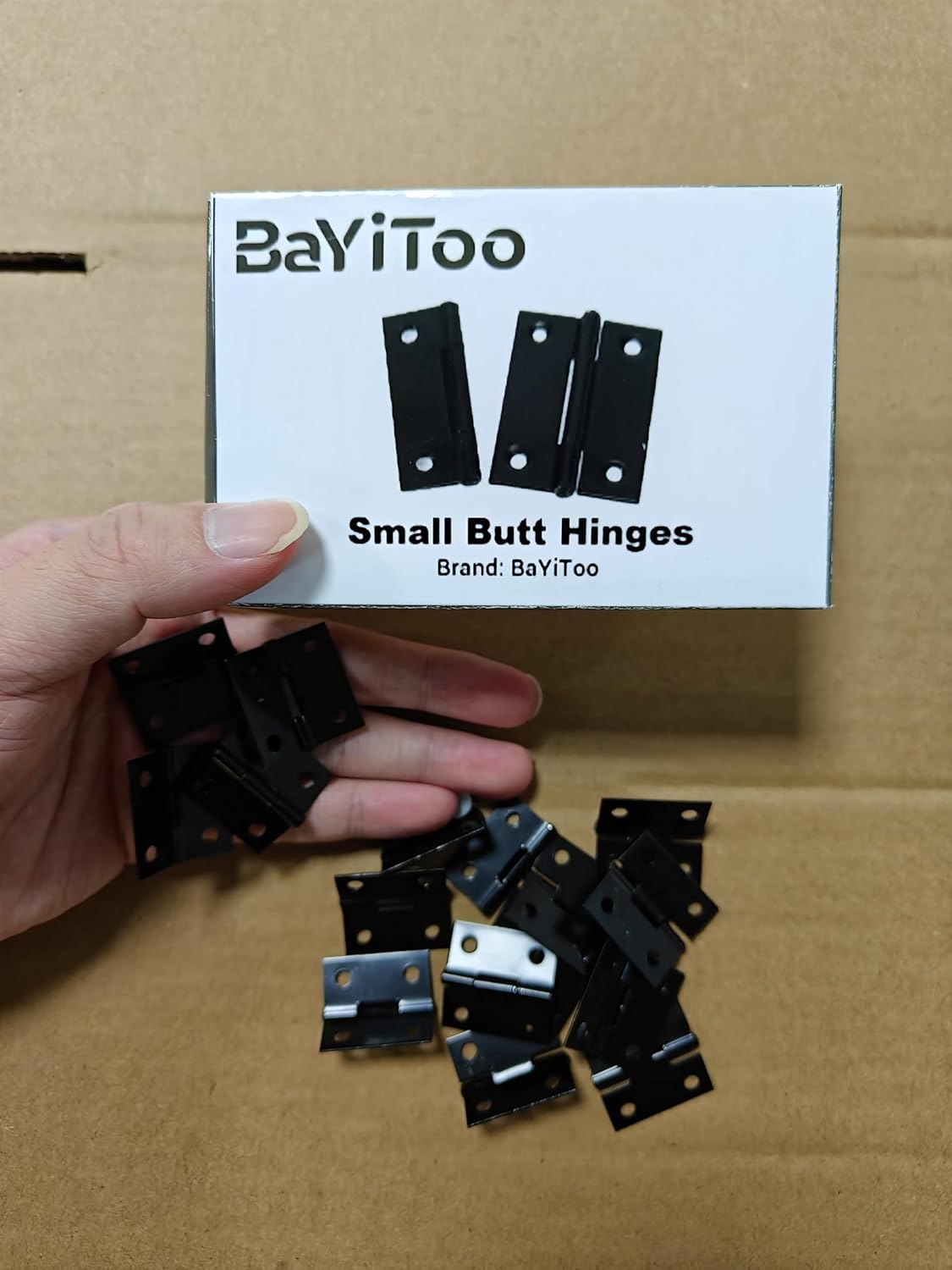 24個 1インチミニヒンジ ステンレススチール 小型キャビネットヒンジ 金属製折りたたみ式バットヒンジ ネジ付き ボックス ゲート