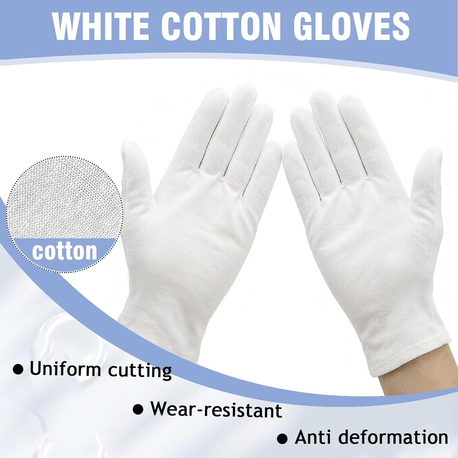 36PCS White Cotton Gloves, 100% Cotton Sleeping Moisturizing Gloves for Women Dry Hands Sleeping, White Glove for Eczema Relief, Spa Care, Jewellery Inspection - One Size Fits Most
