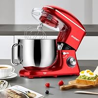 SVEWT Konyhai Robotgép 1500W - 8L Rózsaszín Dagasztógép 6 Sebességgel, Dagasztókarral és Habverővel, Mosogatógépben Mosható 6