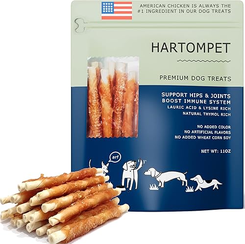 Miniatura 1 de Golosinas de pollo y cuero crudo para perros con refuerzo saludable de las articulaciones, golosinas masticables suaves sin granos para