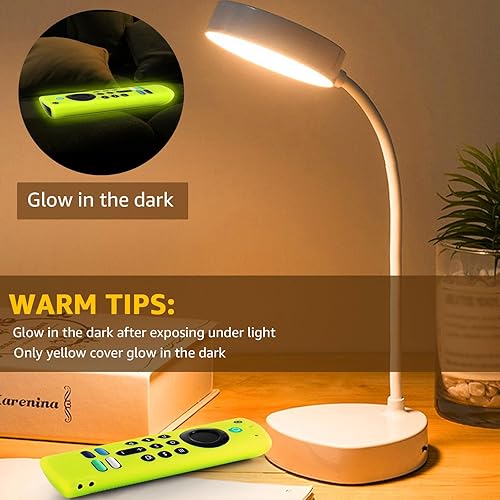 Miniatura 3 de Paquete de 3 fundas de silicona para control remoto, funda protectora de silicona antideslizante que brilla en la oscuridad con cordón (amarillo