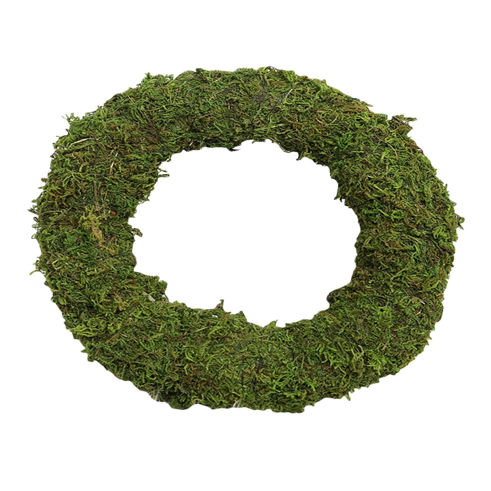 ABOOFAN Runder Mooskranz zum Selbermachen Natur-deko für Haus und Garten DIY-weihnachtskranzrahmen mit Moos und Rattan für Feiertage und Geschenke