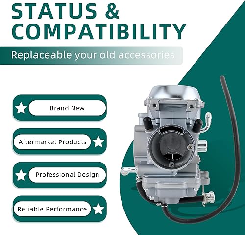 Miniatura 6 de AUTOKAY Carburador con filtro de combustible para Suzuki Quadrunner 500 LT-F500F LTF500 4x4 1998-2002