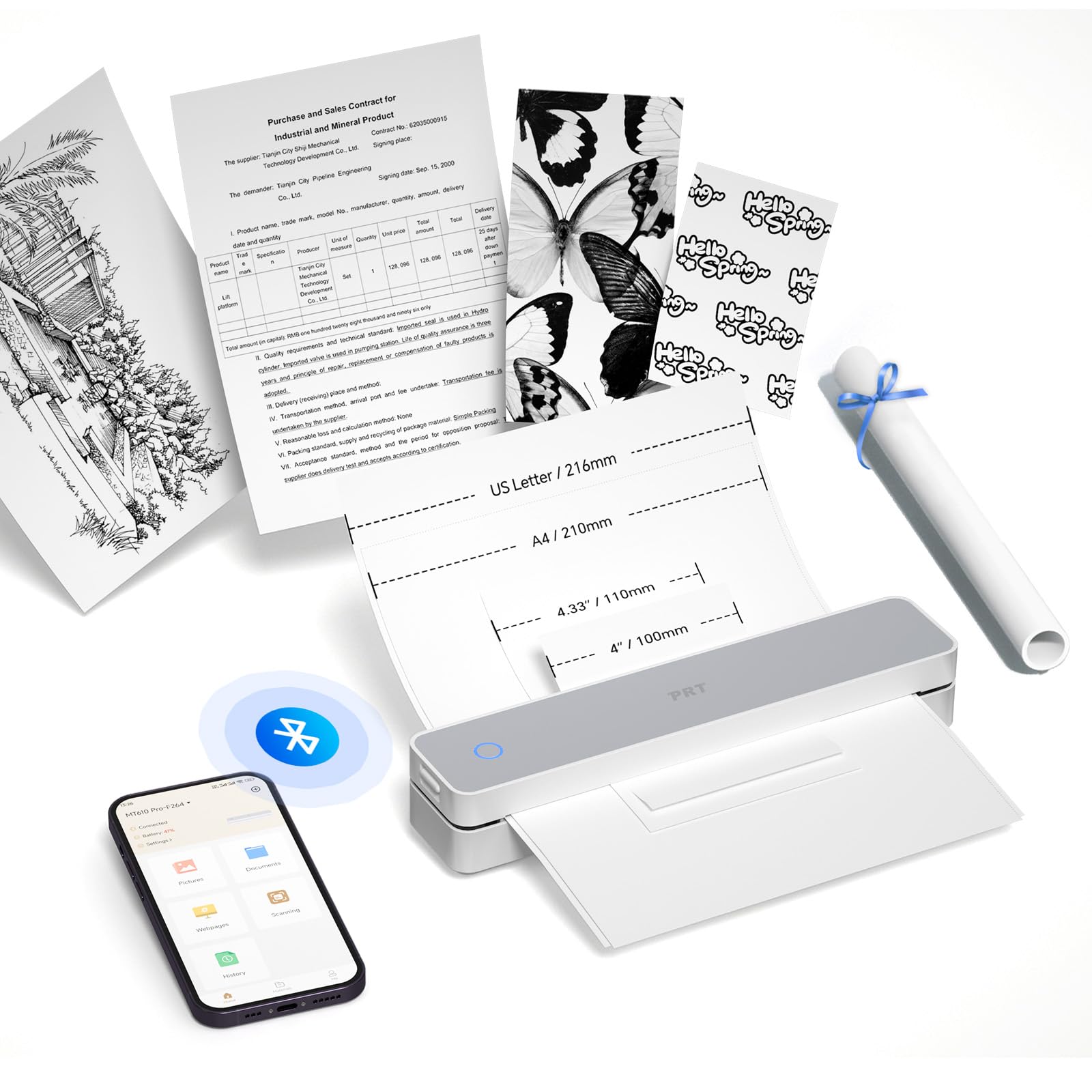 Travel Thermal Printer，Light，New Grey