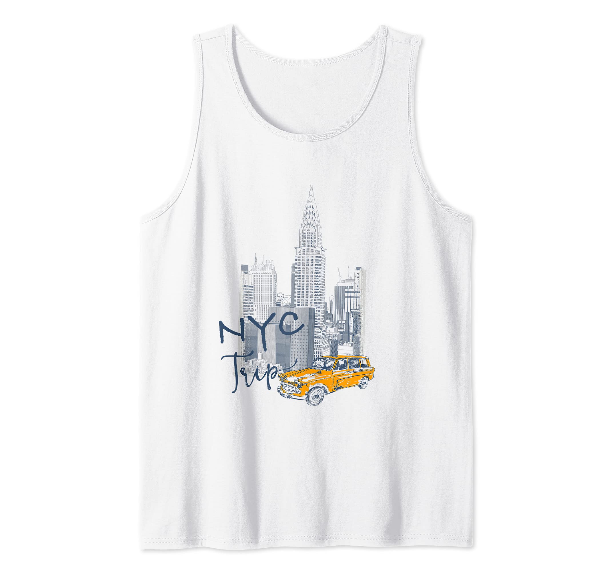 Taxi NYC Yellow Cab Survived New York Trip Tourist Men Tank Top, Black
