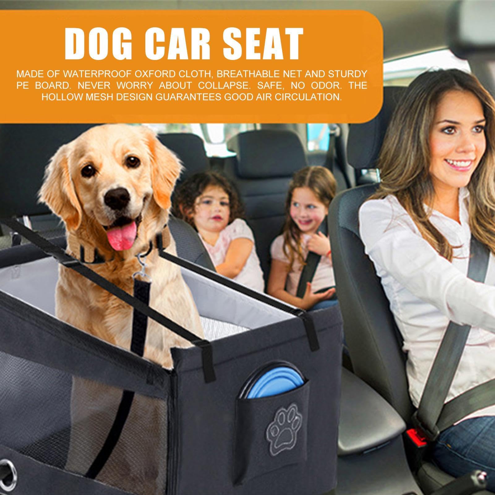 de asiento de coche para perro, portátil Gobuyer impermeable, asiento de coche para mascotas, asiento de coche plegable, para cachorros, perrera con asiento de coche para mascotas, alimentos | Bolsa de transporte ligera para mascotas Accesorios de viaje p