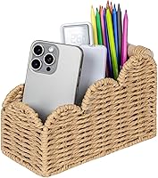 Vista 1 de CubesLand Bedside Table Desk Organizer Caddy, Remote Pen&Pencil Holder Cup, Makeup Brush Holder w/Scalloped Perfect for Home, Office Desk, Living