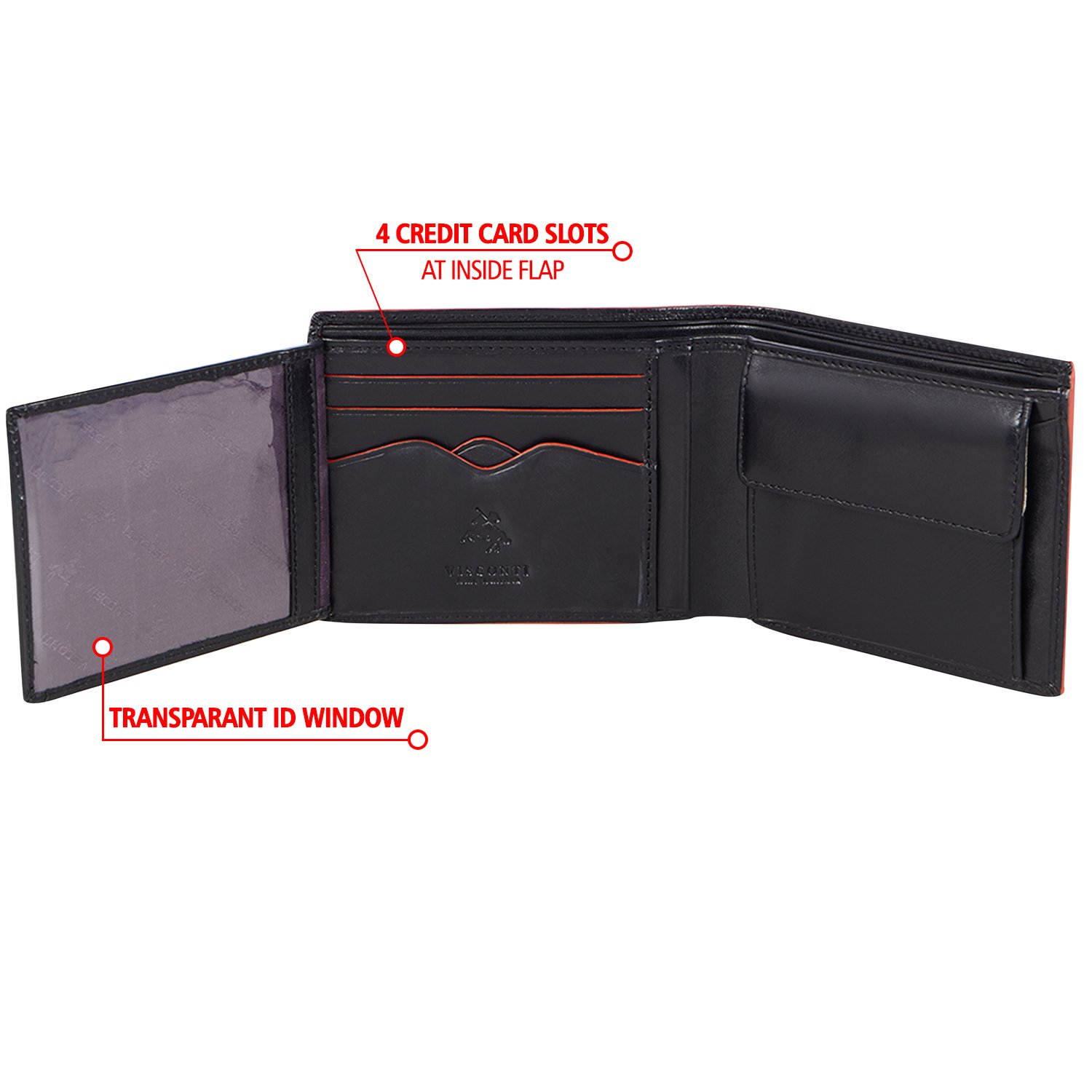 VISCONTI ® Portafoglio Uomo Vera Pelle con protezione RFID Porta Carte di Credito con Portamonete. Borsellino a piegatura tripla Porta Banconote Regalo - 'Alps'
