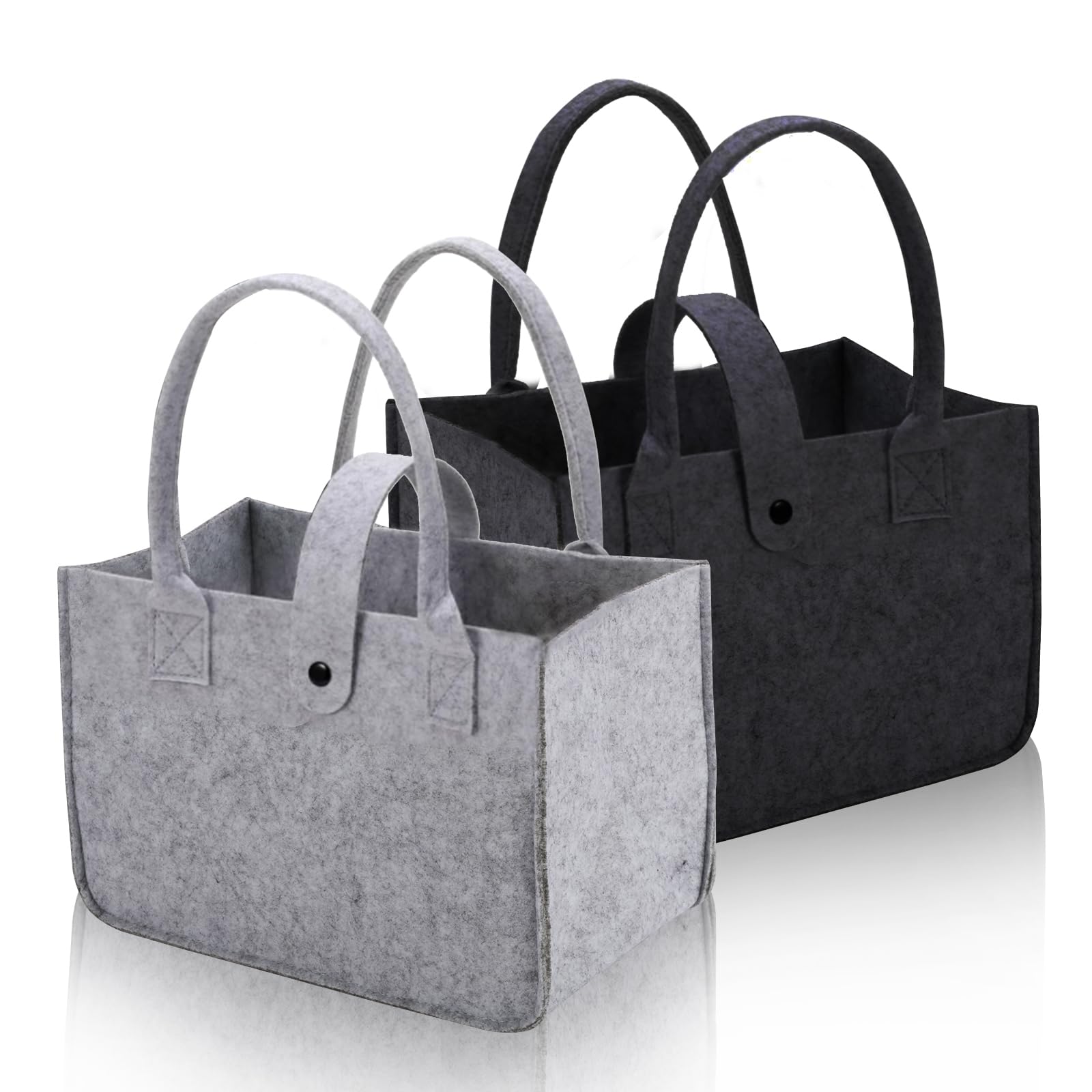 2 Borse In Feltro 30L Con Scomparti Rimovibili – Pieghevoli, Portabottiglie, Per Shopping, Campeggio, Picnic E Vino