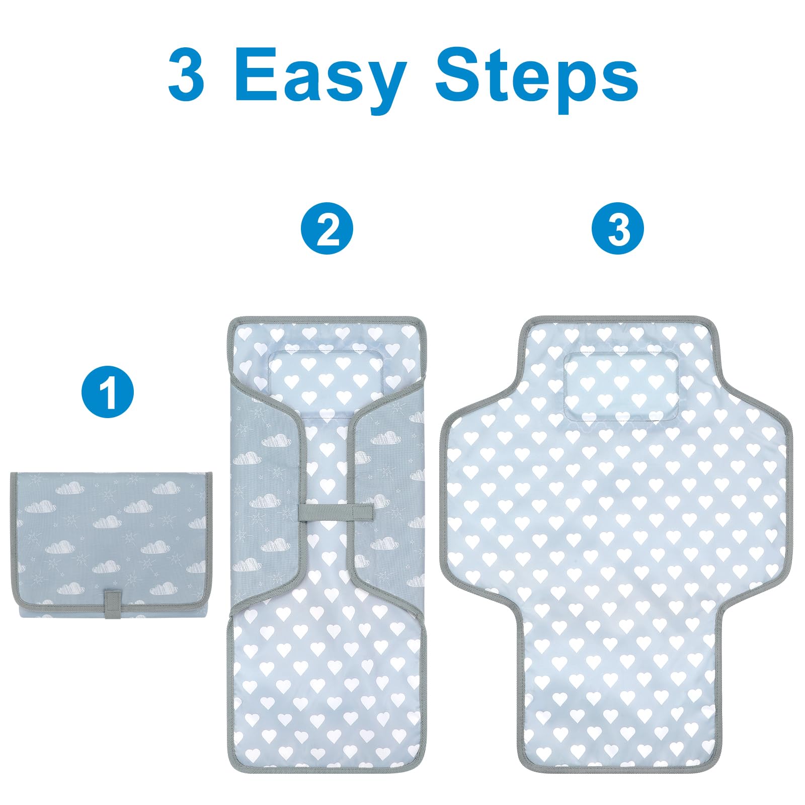 Accmor Cambiador de pañales portátil, impermeable, cambiador de pañales de viaje plegable para bebé, regalos esenciales para baby shower
