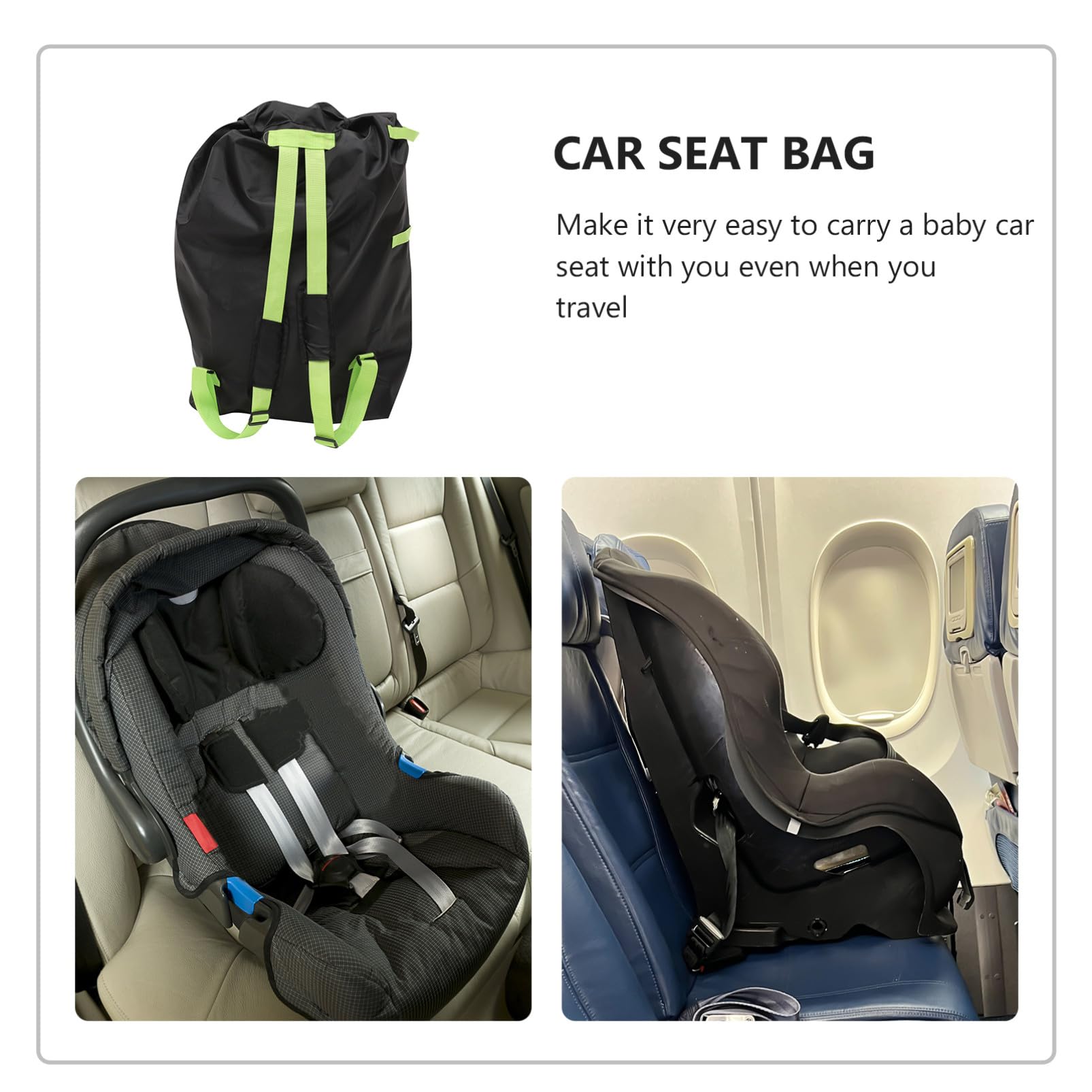 Borsa da Viaggio con Doppie Cinghie a Spalla Oxford per Passeggino Nero Protegge Passeggino Durante Gate Check i Viaggi