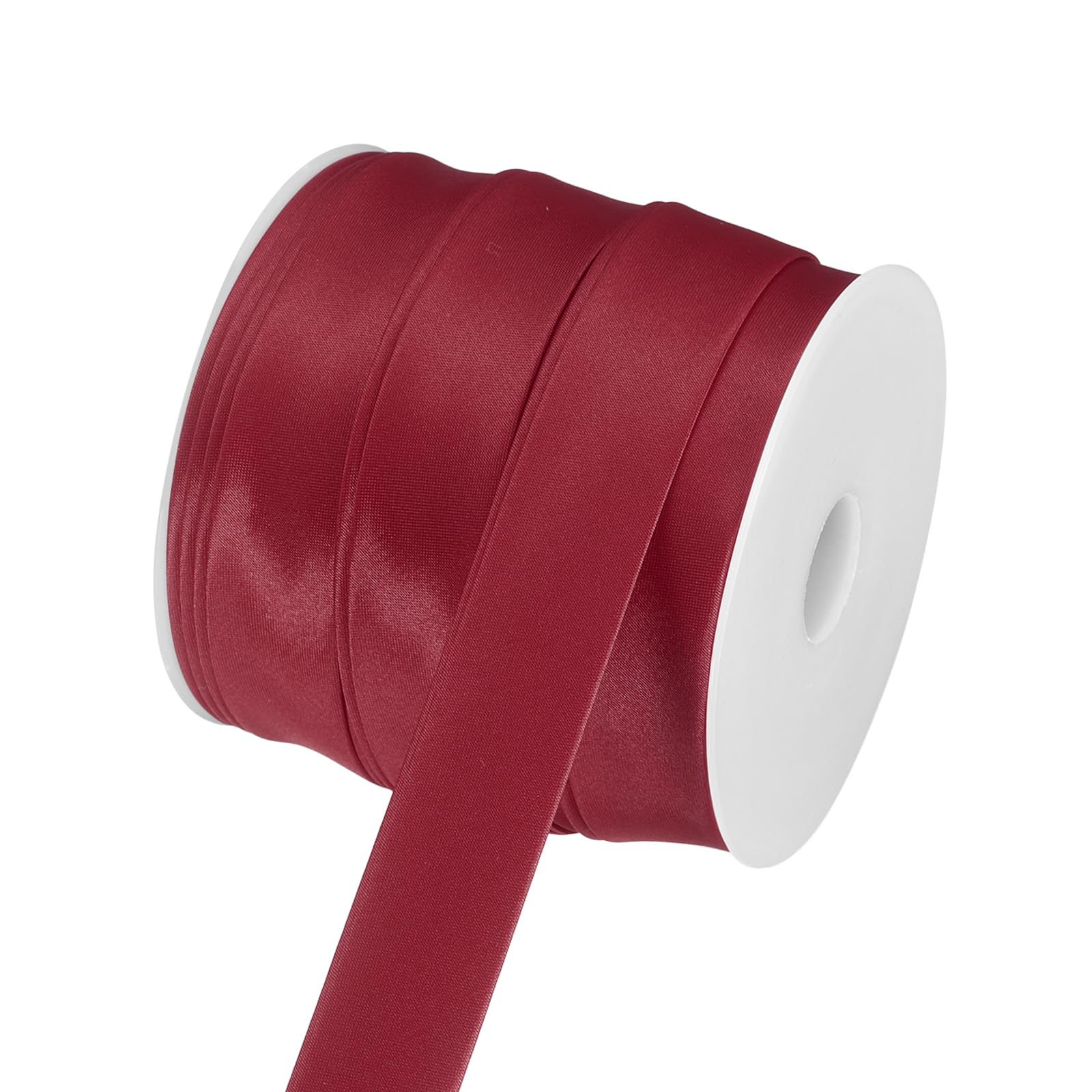 sourcing map Double Fold Bias Tape for Sewing, 1 Inch(2.5cm) x 25 Yards Satin Bias Binding Tape Continuous Bulk for Quilting Binding Seaming Hemming Fabric Piping DIY Craft, Wine Red