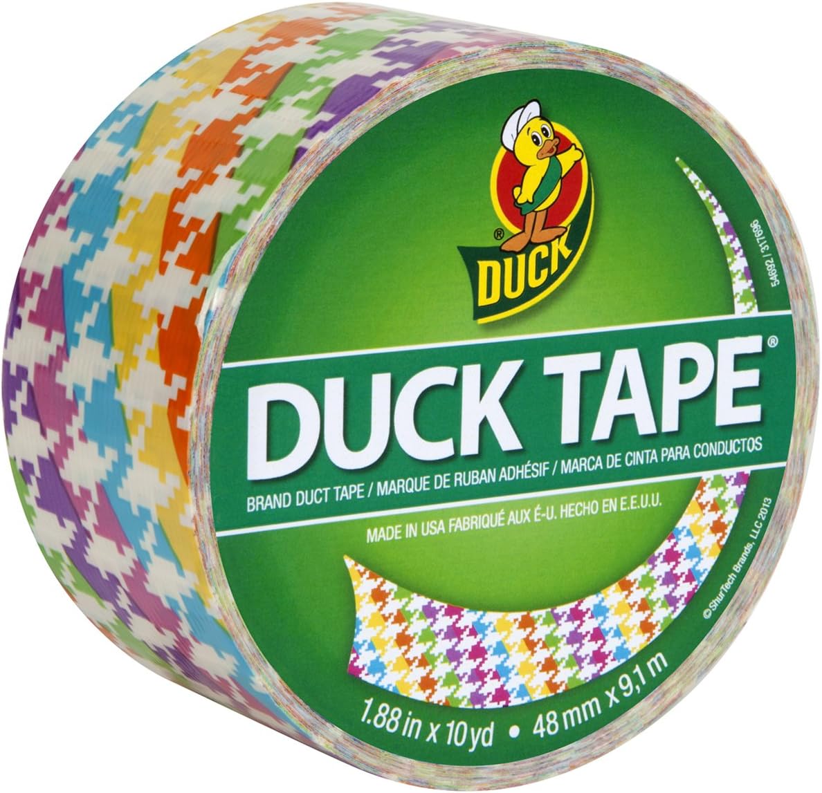 Shurtech Patterned Duck Tape 1.88" X10yd-Neon Houndstooth