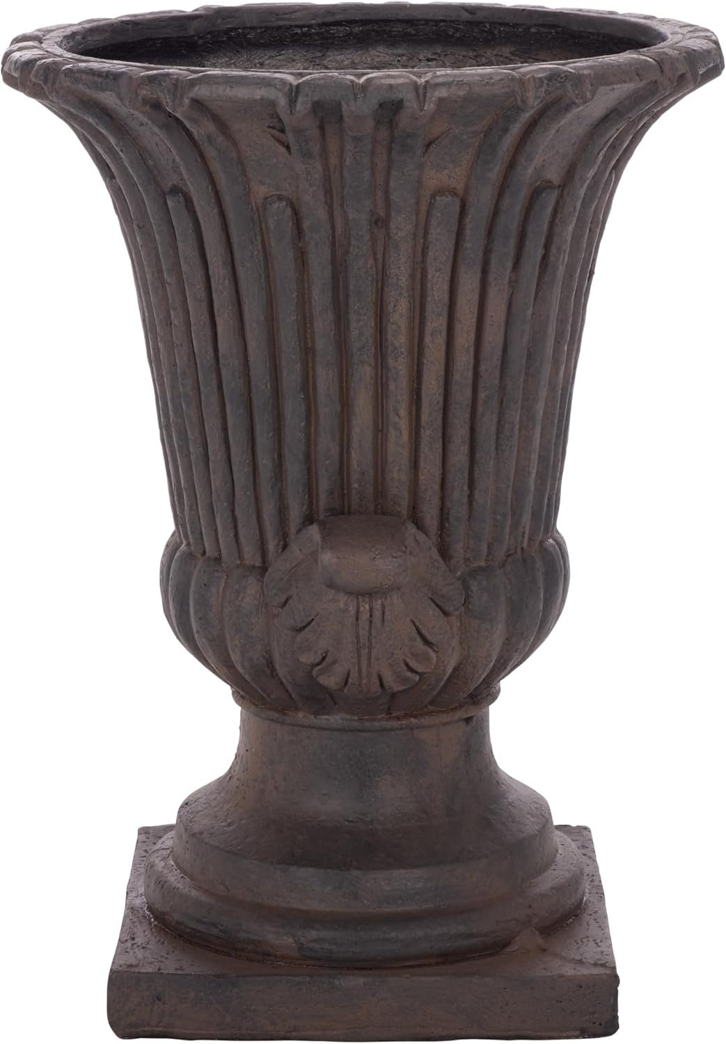 SAFAVIEH Outdoor Patio Furniture Collection - Atlas Brown Magnesium Oxide Urn Planter Pot, Classic Decorative Outdoor Garden Accent (PAT5047B)