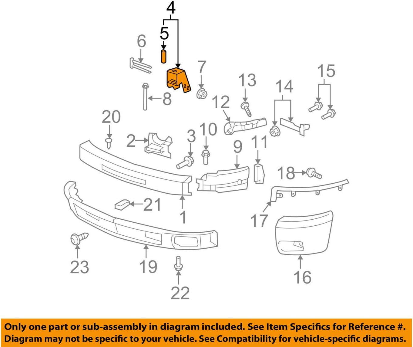 Genuine GM 15274390 Bumper Impact Bar Bracket, Front