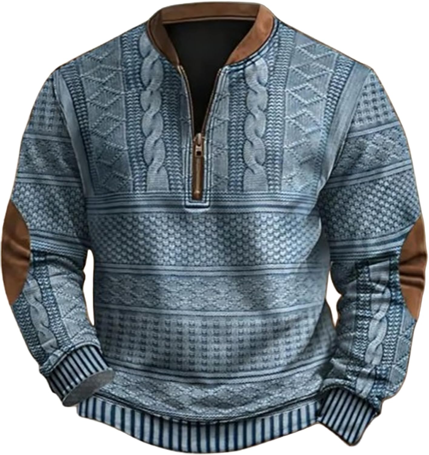 Whitecloths Life Clothing Men, Whitecloths Men's Vintage Knit Print Zip-Up Sweatshirt