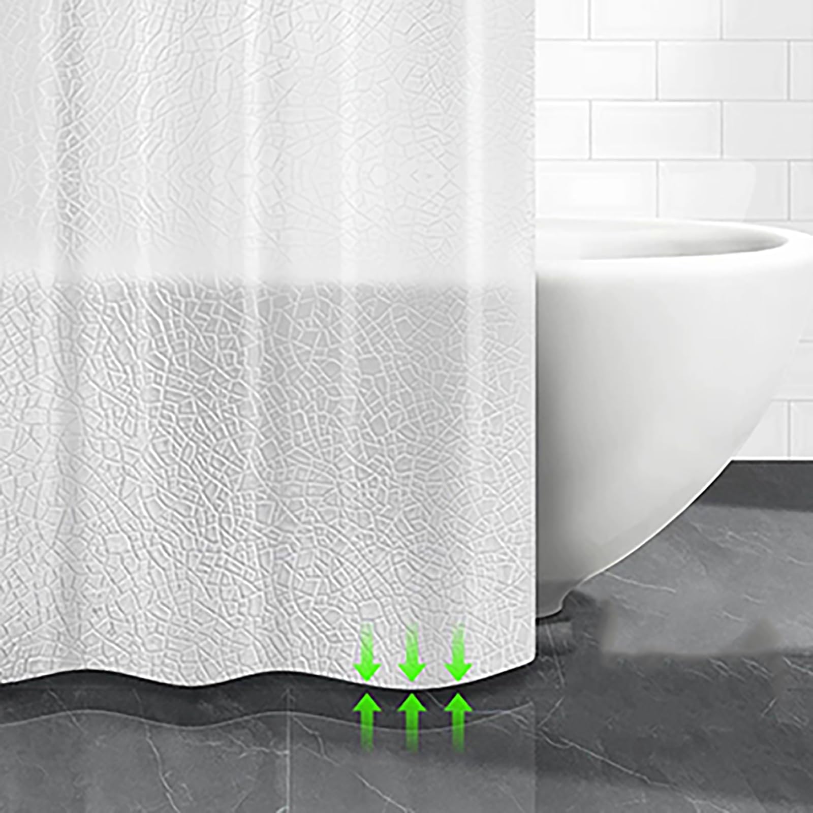 Générique Rideau de Douche en EVA épaissi Semi-Transparent Couleur Unie