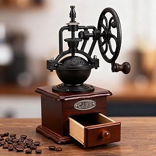 Ferris Wheel Shaped Vintage Wooden Coffee Grinder, 2026 New Retro Hand M...