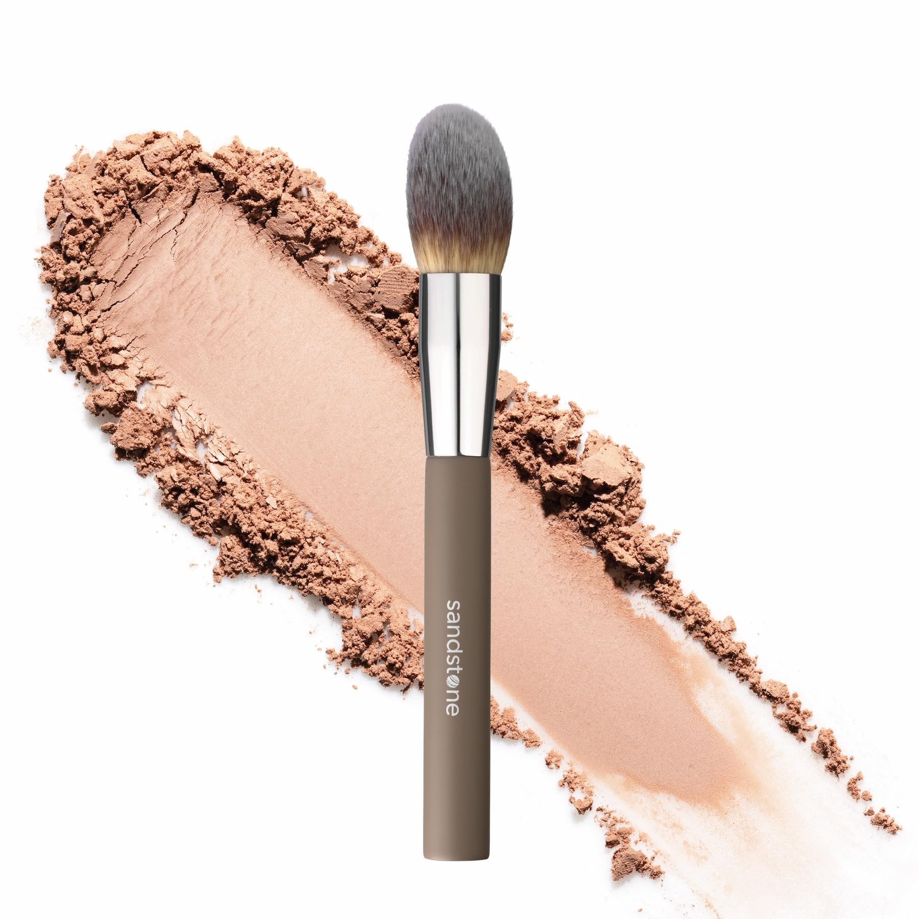 Sandstone Scandinavia Powder Brush - Large, Fluffy Makeup Brush for Even Powder Application - Ultra-Soft Vegan Bristles - Cruelty-Free
