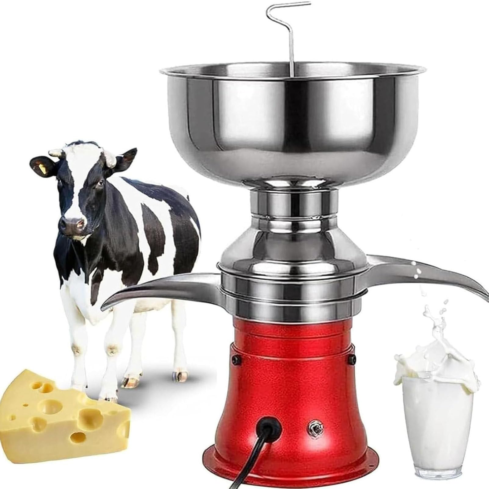 Elektrischer Sahneabscheider für Milch, Ziege, Kuh - Zentrifugalmilchabschäumer für Butter & Käseherstellung, Edelstahl