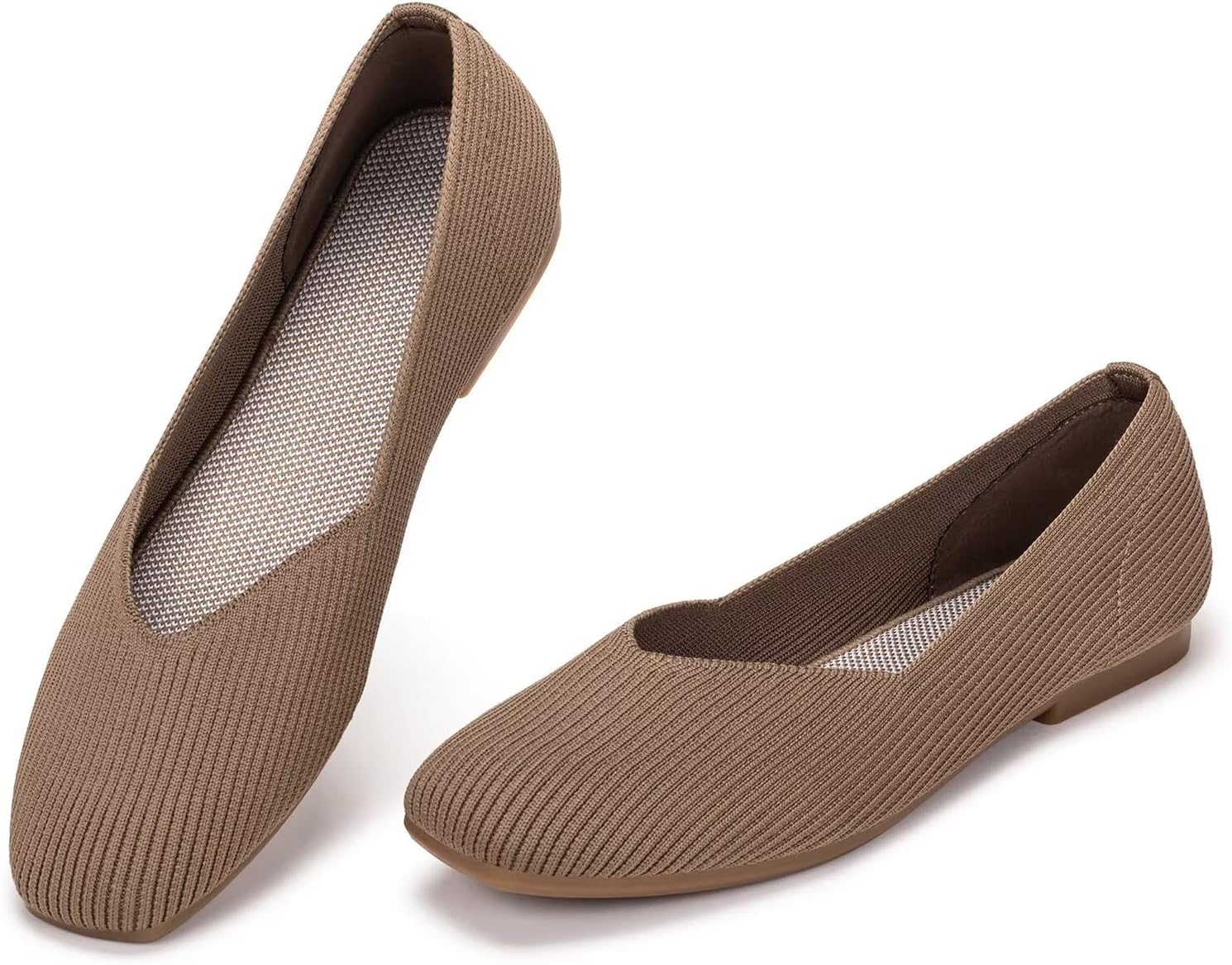 Frank Mully Womens Casual Flat Shoes Square Toe Shoes Knitted Work Flat Comfort Dressy Flat Shoes for Daily Washable - Image 4