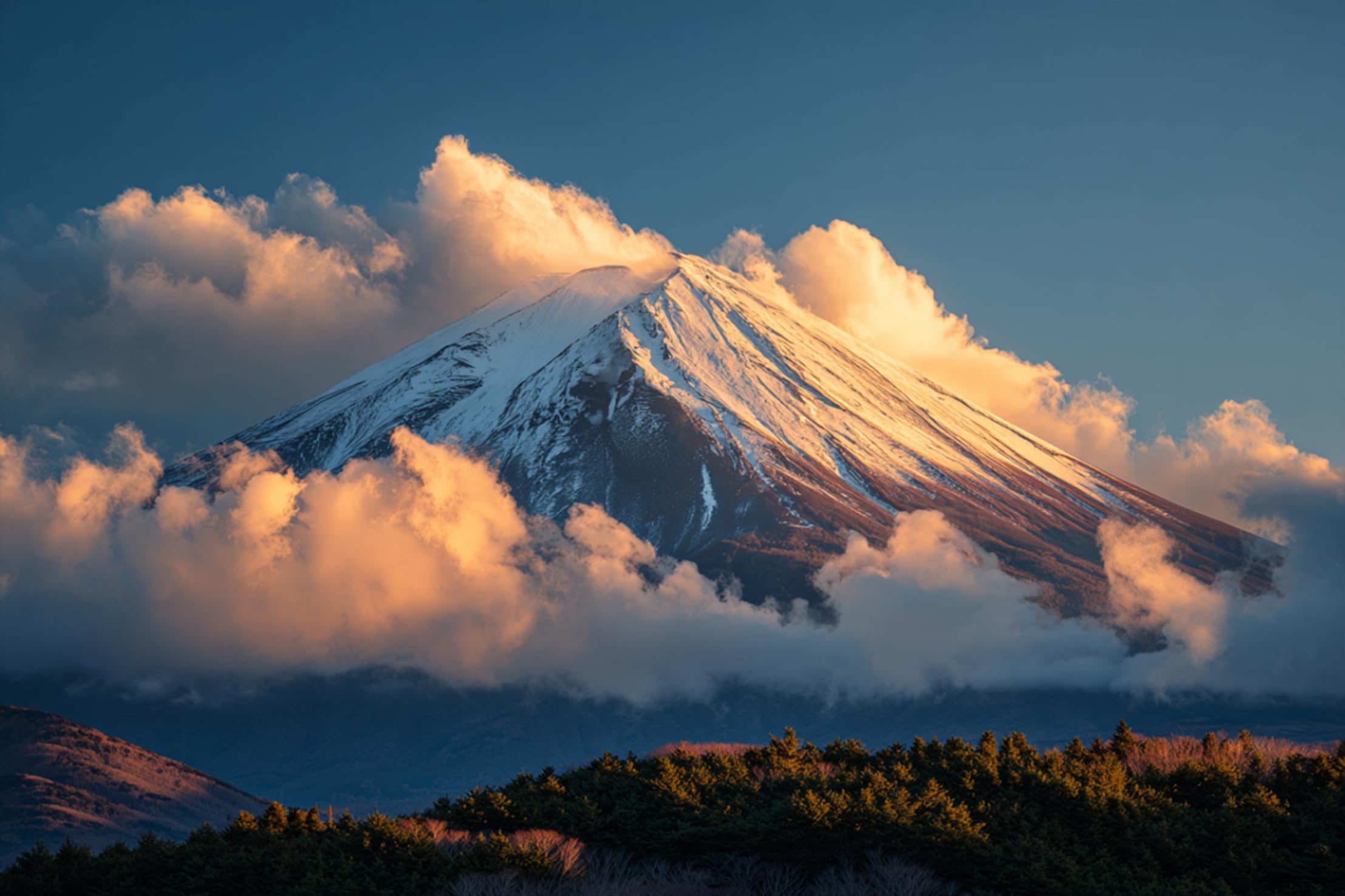 Amazon | 1000ピース ジグソーパズル - 朝日を浴びる富士山の風景