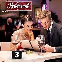 Vista 6 de Sintuff Números de mesa 1-25 números de mesa de acrílico negro, mesa numerada de doble cara, carpas de mesa de plástico, tarjetas de números