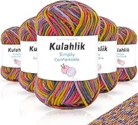 Vista 105 de 250g (5x50g) de hilo acrílico para crochet/tejido, hilo de gradiente de colores, 5 rollos de madejas, perfecto para cualquier proyecto de mini