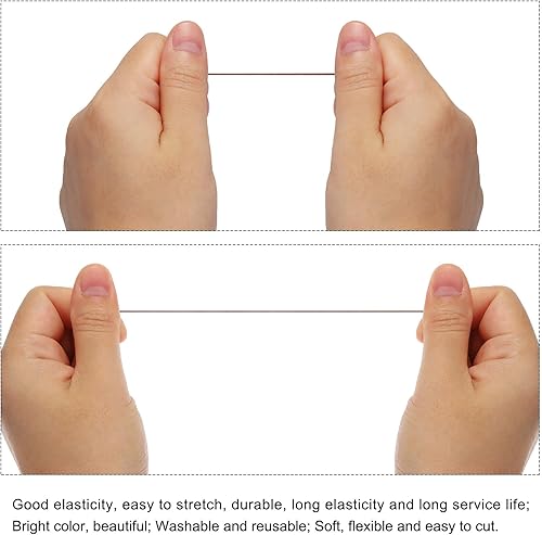 Vista 617 de PATIKIL Cuerda elástica elástica de 1/8 pulgadas, 11 yardas (0.118 in x 32.8 ft), color verde militar para manualidades, correas de gancho