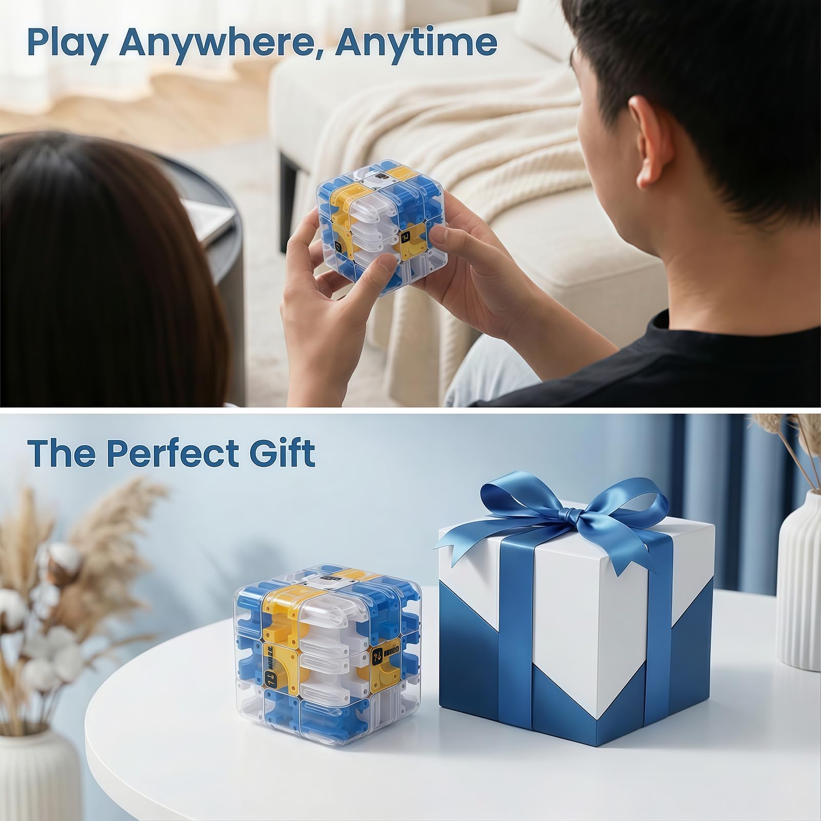 UIHRLM 3D Large Labyrinth 3D Maze Cube, Rolling Ball Maze Cube Game - Image 4